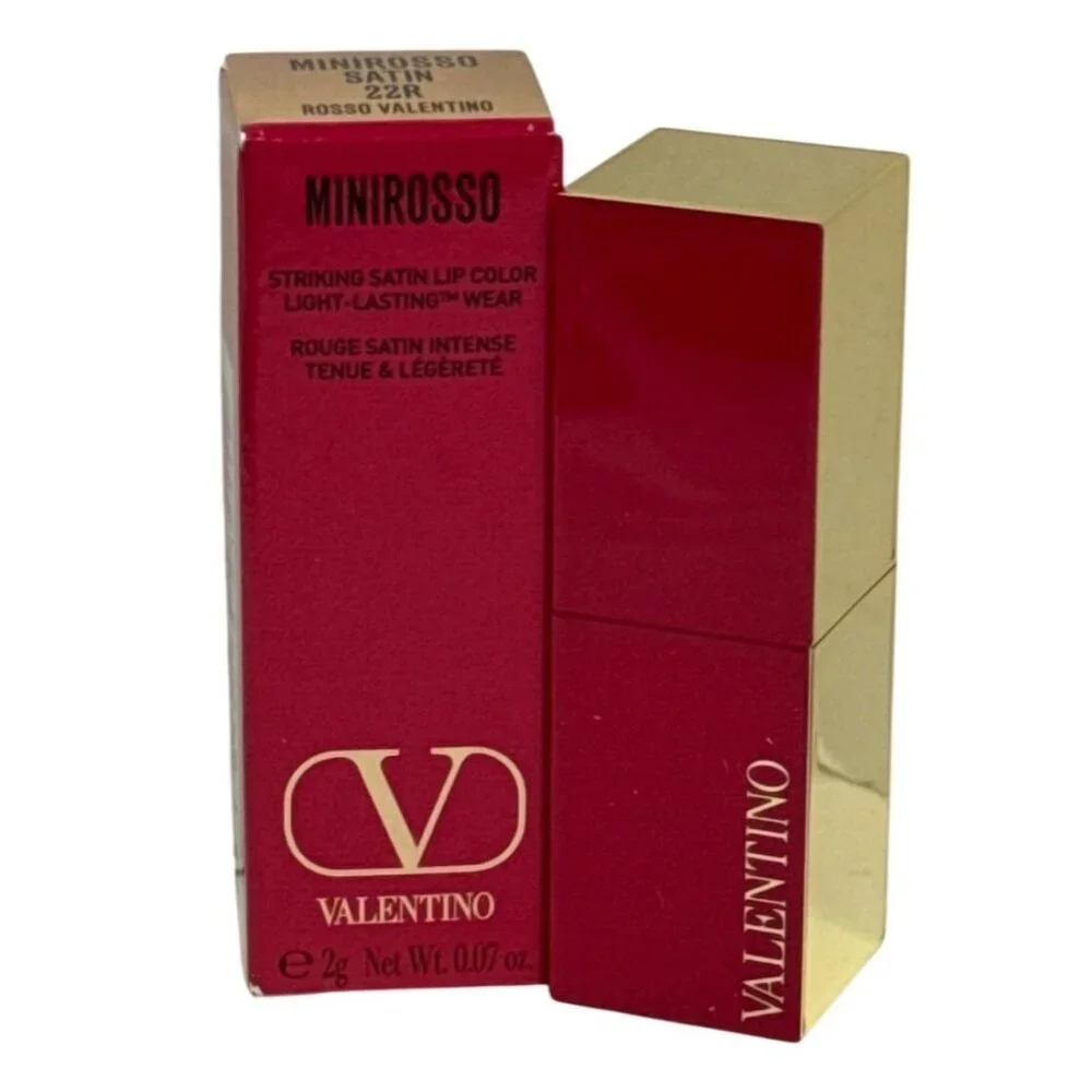 Valentio Rosso MiniRosso Lipstick Satin 22R Red Travel Size Lip Color NEW NIB